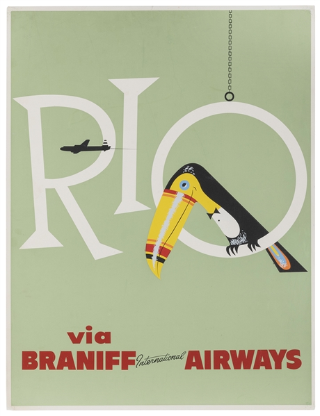 Braniff International Airways / Rio. 1960s. Airline poster ...