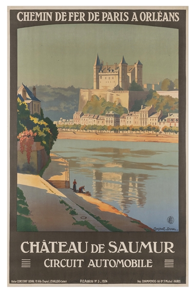  CONSTANT-DUVAL, Leon. Chateau de Saumur / Chemin de fer de ...