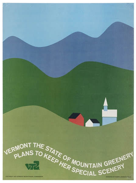  FIELD, Sabra Johnson. Vermont the State of Mountain Greener...