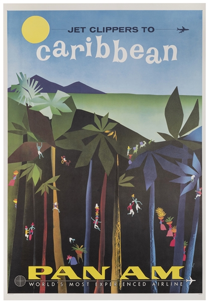  FINE, Aaron. Pan Am / Caribbean. 1960s. Lithograph airline ...