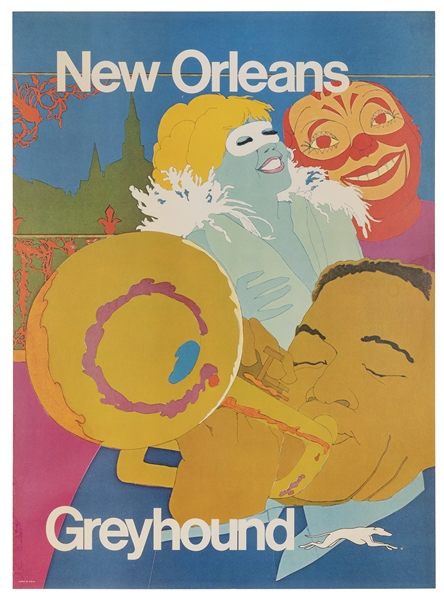  Greyhound / New Orleans. 1960s. Offset lithograph bus line ...