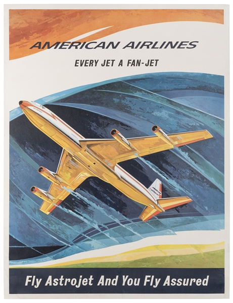 HANKE. American Airlines / Fly Astrojet. 1960s. Space-age p...