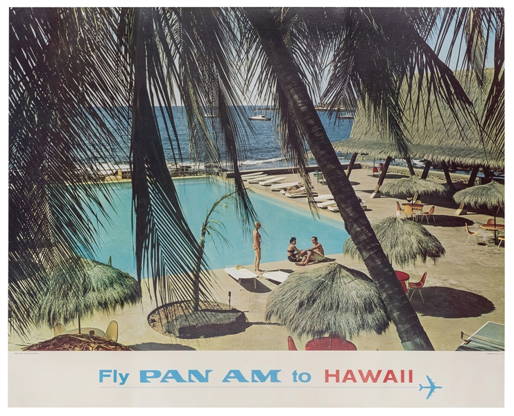  Pan American / Hawaii. 1965. Photographic airline poster wi...