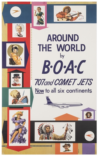  HAYES. BOAC / Around the World. England, ca. 1950s. Airline...