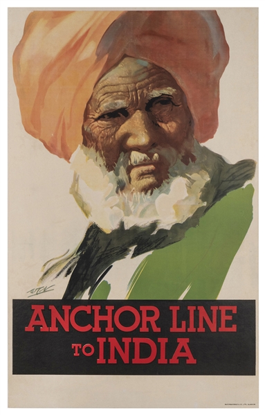  [INDIA] Anchor Line to India. Glasgow: McCorquodale, ca. 19...