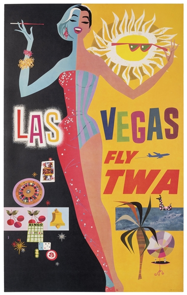  KLEIN, David (1918–2005). TWA / Las Vegas. 1960s. Classic m...