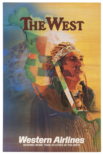  LEICK, E. Carl. The West / Western Airlines. 1980s. Travel ...