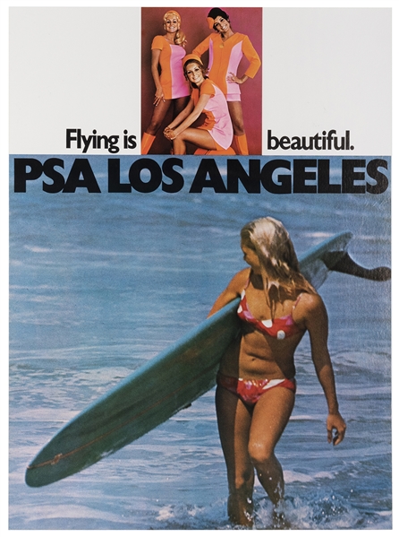  Pacific Southwest Airlines / Los Angeles. 1970s. Color phot...