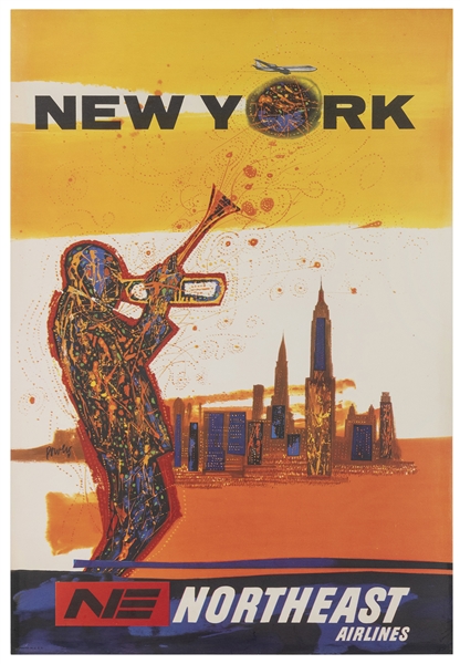  [NEW YORK] POWERS. Northeast Airlines / New York. 1960s. Po...