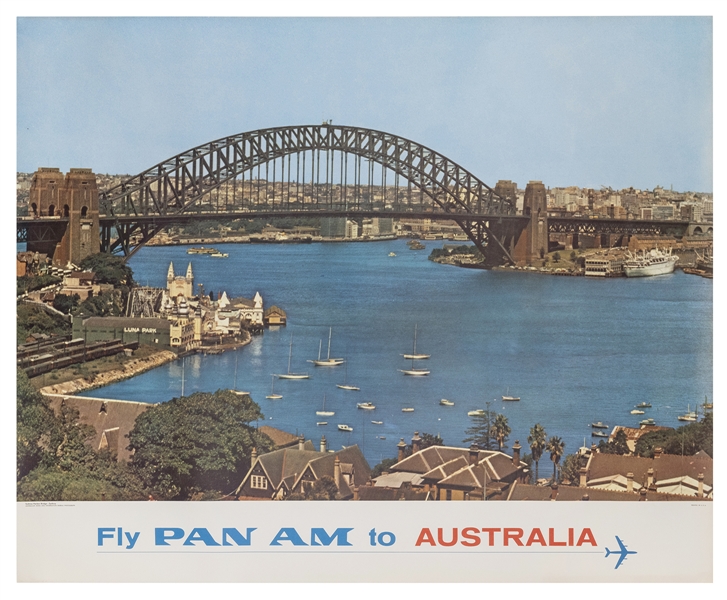  Pan Am / Australia. 1960s. Photographic airline poster of S...