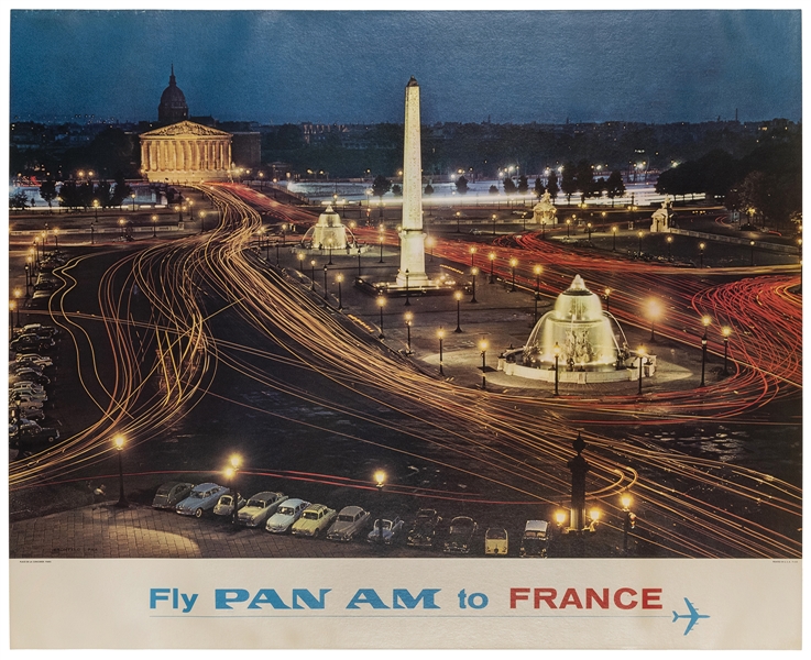  Pan Am / France. 1960s. Photographic airline poster of Plac...