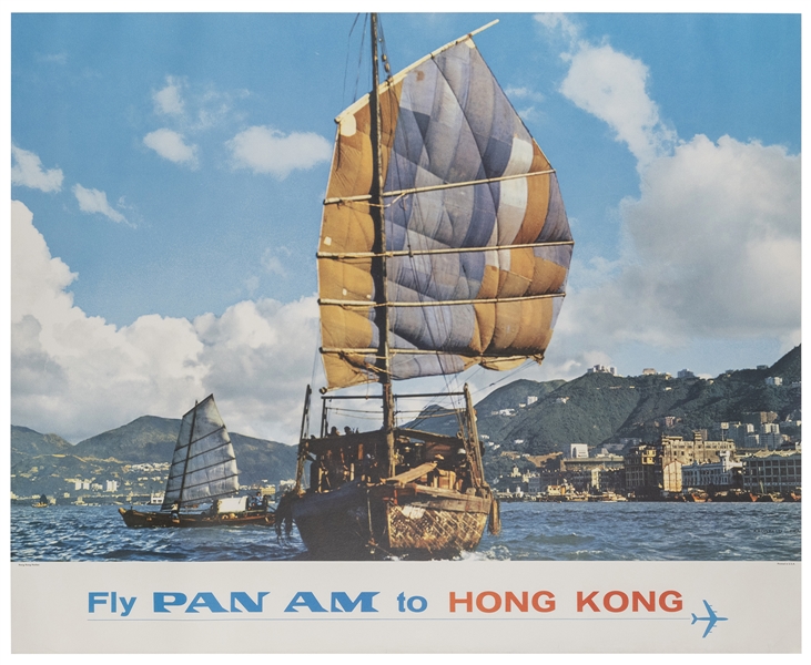  Pan Am / Hong Kong. 1970. Photographic airline poster with ...