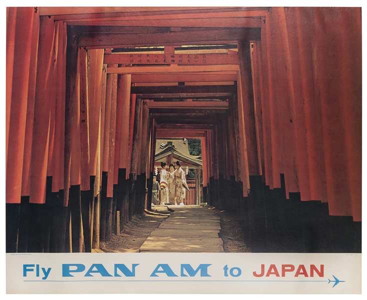  Pan Am / Japan. 1960s. Photographic airline poster of Thous...