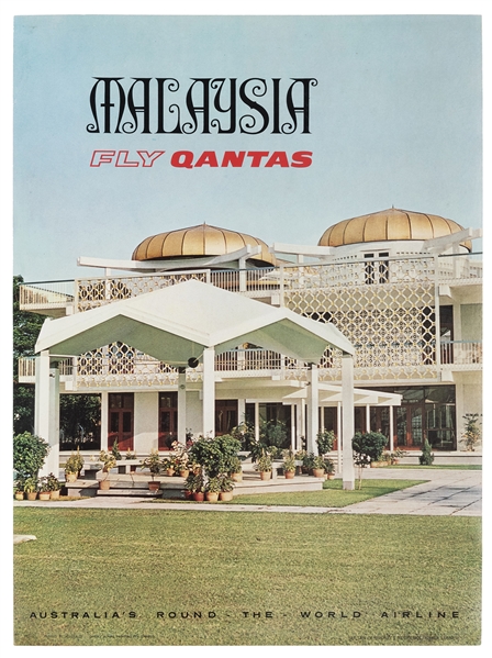  Qantas / Malaysia. Australia: Alpine Printing, ca. 1960s. C...