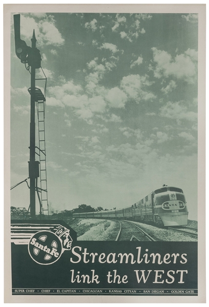  Santa Fe [Railroad] / Streamliners link the West. 1950s. Ph...