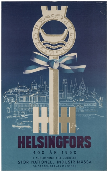  SUHONEN, Jorma (1911-1987). Helsingfors. 1950. Poster for F...