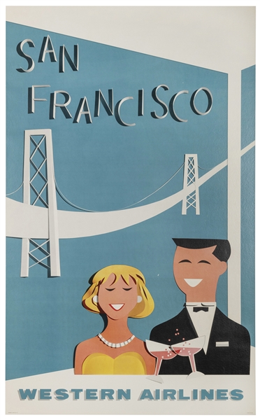  Western Airlines / San Francisco. 1960s. Offset lithograph ...