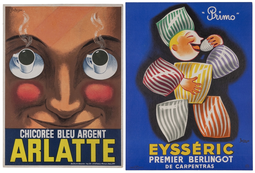  BELLENGER, Jacques and Pierre. Pair of Advertisements. Incl...