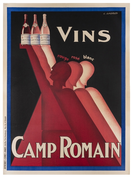 GADOUD, Claude (1905–1991). Vins Camp Romain. Paris: Camis,...