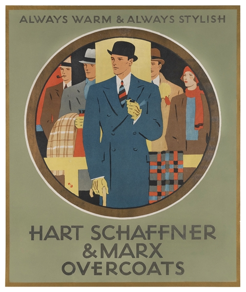  Hart Schaffner & Marx Overcoats. 1920s. Screenprint poster ...