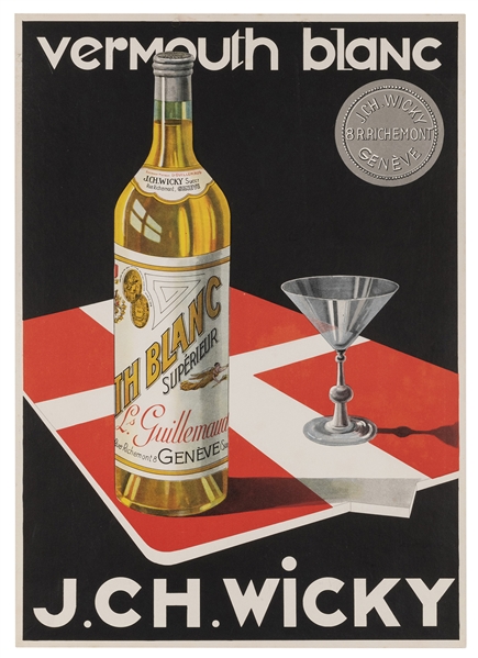  J. Ch. Wicky / Vermouth Blanc. [Switzerland, ca. 1930s]. Li...