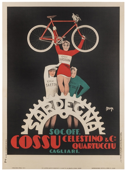  [BICYCLES] MAGA (Giuseppe Magagnoli). Sardegna / Cossu. 193...