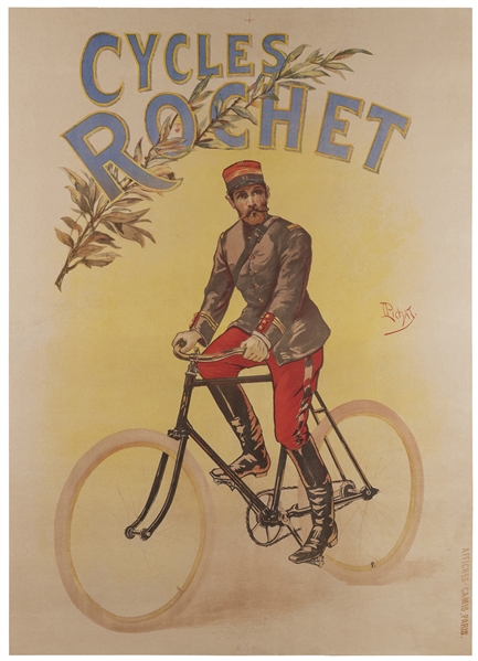  PICHAT. Cycles Rochet. Paris: Camis, 1890s. Lithograph bicy...