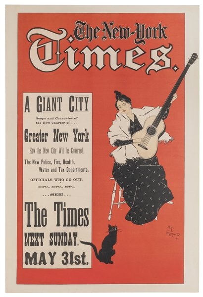  MAYER, HY. New York Times / A Giant City. 1896. Early newss...