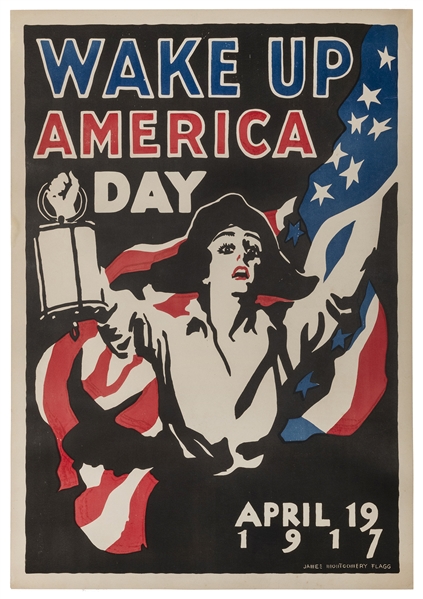  FLAGG, James Montgomery (1870-1960). Wake Up America Day. A...