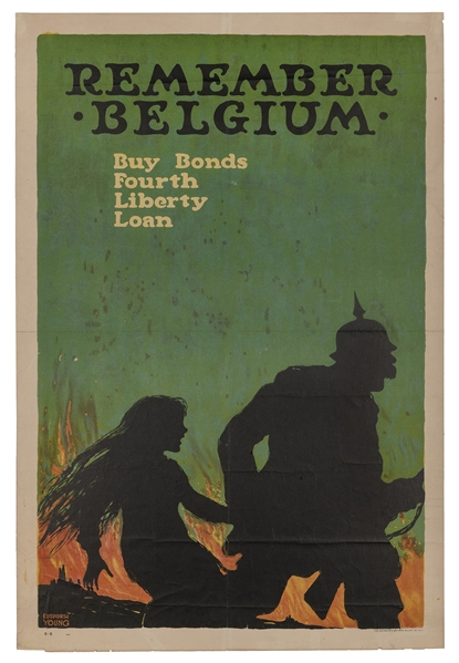  YOUNG, Ellsworth (1866-1952). Remember Belgium. New York: T...