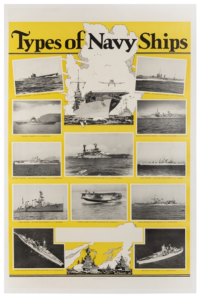  Types of Navy Ships. U.S. Navy, ca. 1930. Poster, possibly ...