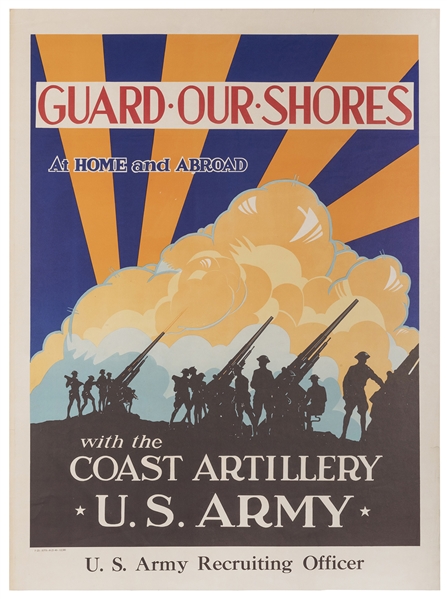  Guard Our Shores / U.S. Army Coast Artillery. 1940. WWII re...