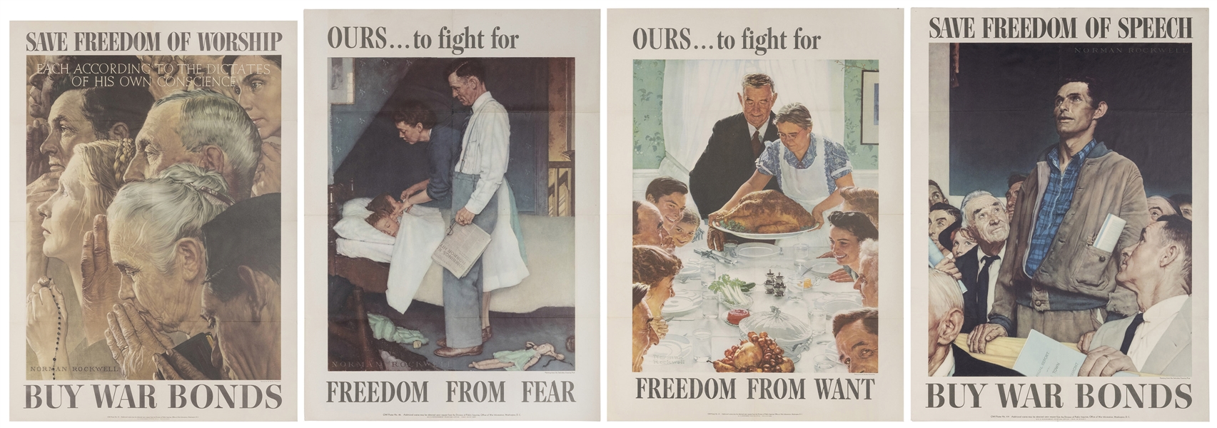  ROCKWELL, Norman (1894-1978). “Four Freedoms” Set of Four P...