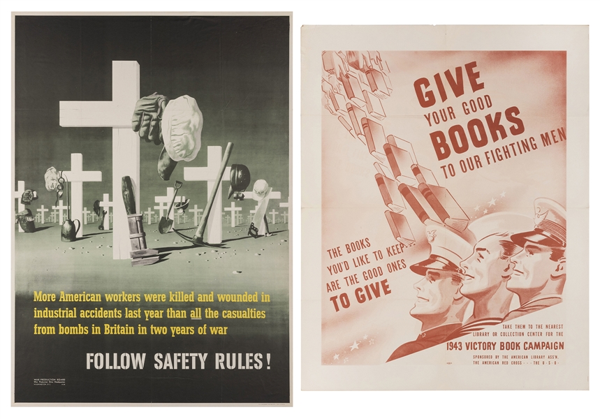  [WORLD WAR II] Two American WWII Posters. Including: Give y...