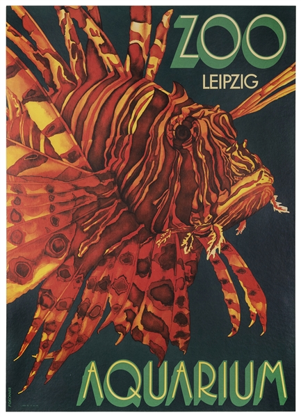  FORCHNER. Leipzig Zoo / Aquarium. Circa 1960s/70s. Poster w...