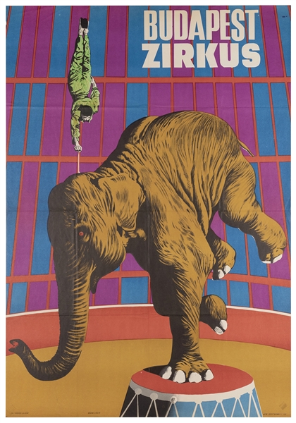  BENKO, Sandor. Budapest Zirkus / Elephant and Equilibrist. ...