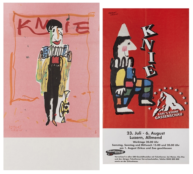  LEUPIN, Herbert (1916–1999). Pair of Circus Knie Posters. S...