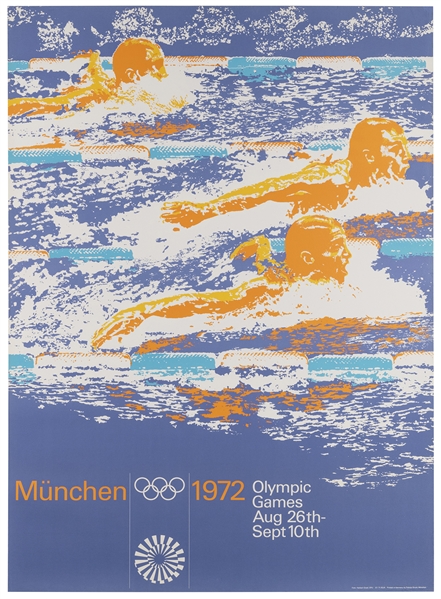  AICHER, Otl (1922-1991). Munich Olympics 1972 / Swimming. M...