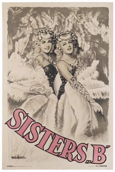  [BURLESQUE] GIRBAL, Gaston. Sisters “B.” Paris, ca. 1950s. ...