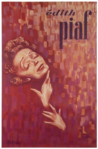  DOUGLAS, John. Edith Piaf. Paris: A. Karcher, ca. 1950. Col...