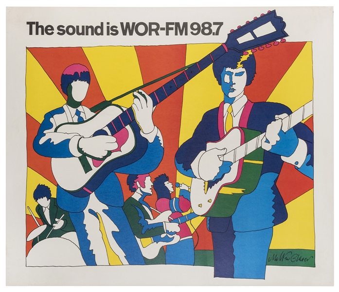 GLASER, Milton. The Sound is WOR-FM 98.7. [1966]. Poster ad...