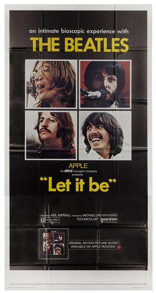  [BEATLES] Let it Be. United Artists, 1970. Three sheet (app...