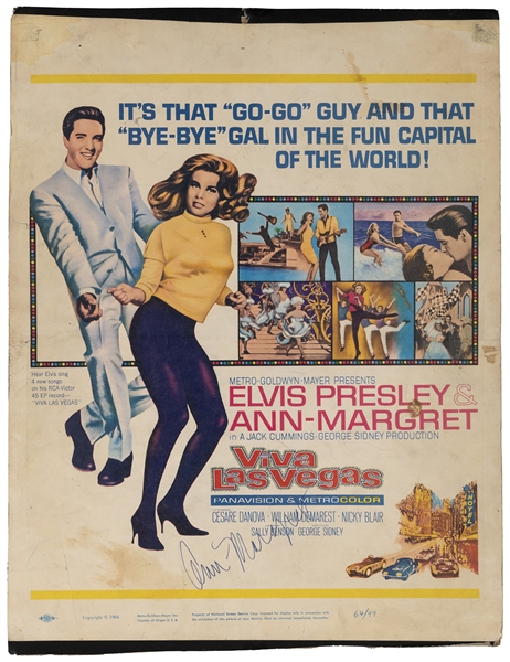  Viva Las Vegas. MGM, 1964. Window card, trimmed to image (1...