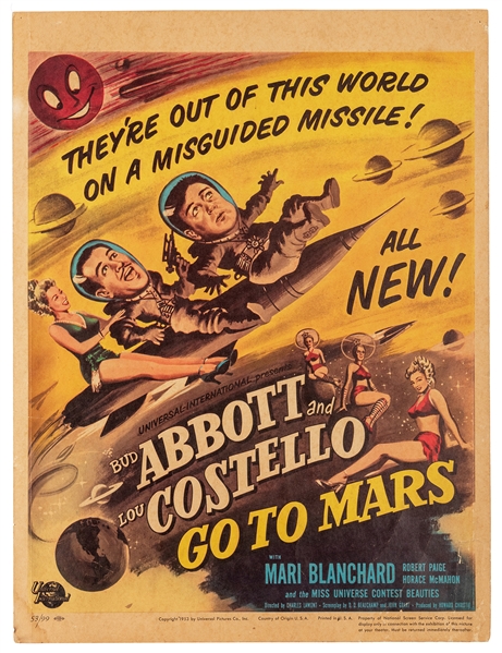  Abbott and Costello Go to Mars. Universal, 1953. Window car...