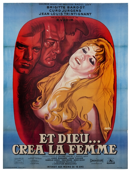  And God Created Woman. Cocinor, 1956. French poster for the...