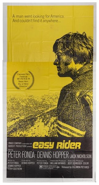  Easy Rider. Columbia Pictures, 1969. Three-sheet poster (ap...