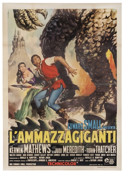  Jack the Giant Killer. 1962. Italian two-panel lithograph p...