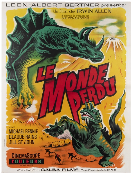  The Lost World. Paris, 1960. Poster for the French release ...