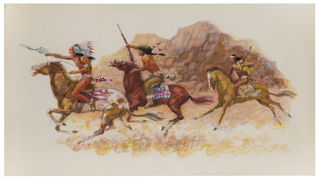  MUELLER, Howard (20th Century). Native American Warriors Il...