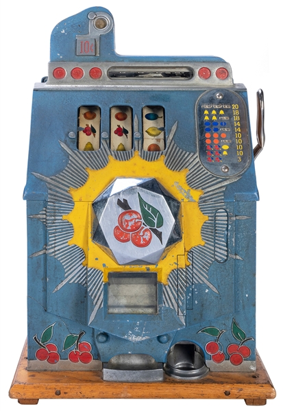  Mills Novelty Co. 10 Cent Bursting Cherries Slot Machine. C...
